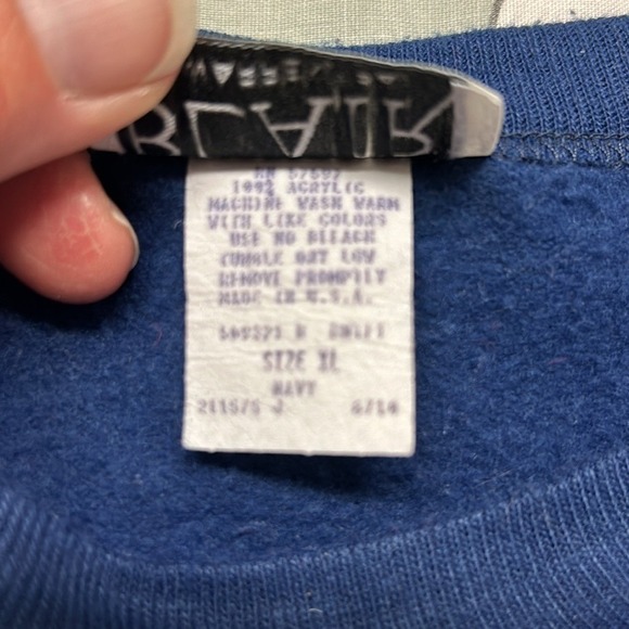 Vintage Blair Christmas Sweatshirt Holiday Crewneck Winter Festive Blue XL - Picture 4 of 15